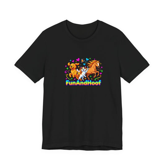 FunAndHoof Unisex T-paita – Hevonen, Kissa & Koira