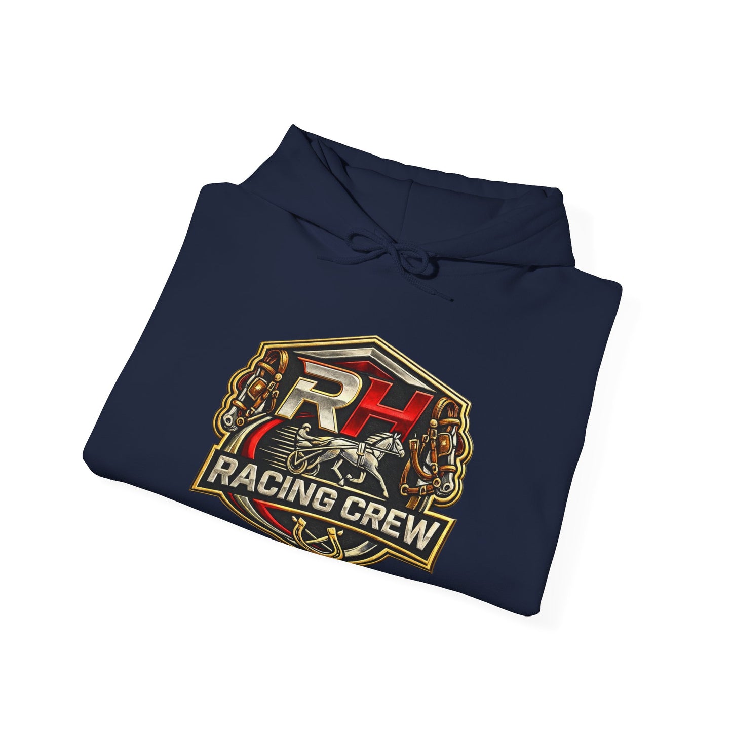 Racing Crew Hoodie - Retro Horsesports Emblem